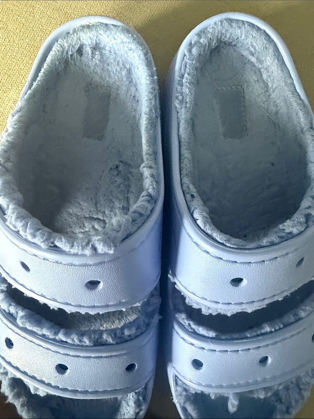 CROCS Women's Plush-Lined Double-Strap Slide Sandals — Light Lavender - Picture 10 of 12